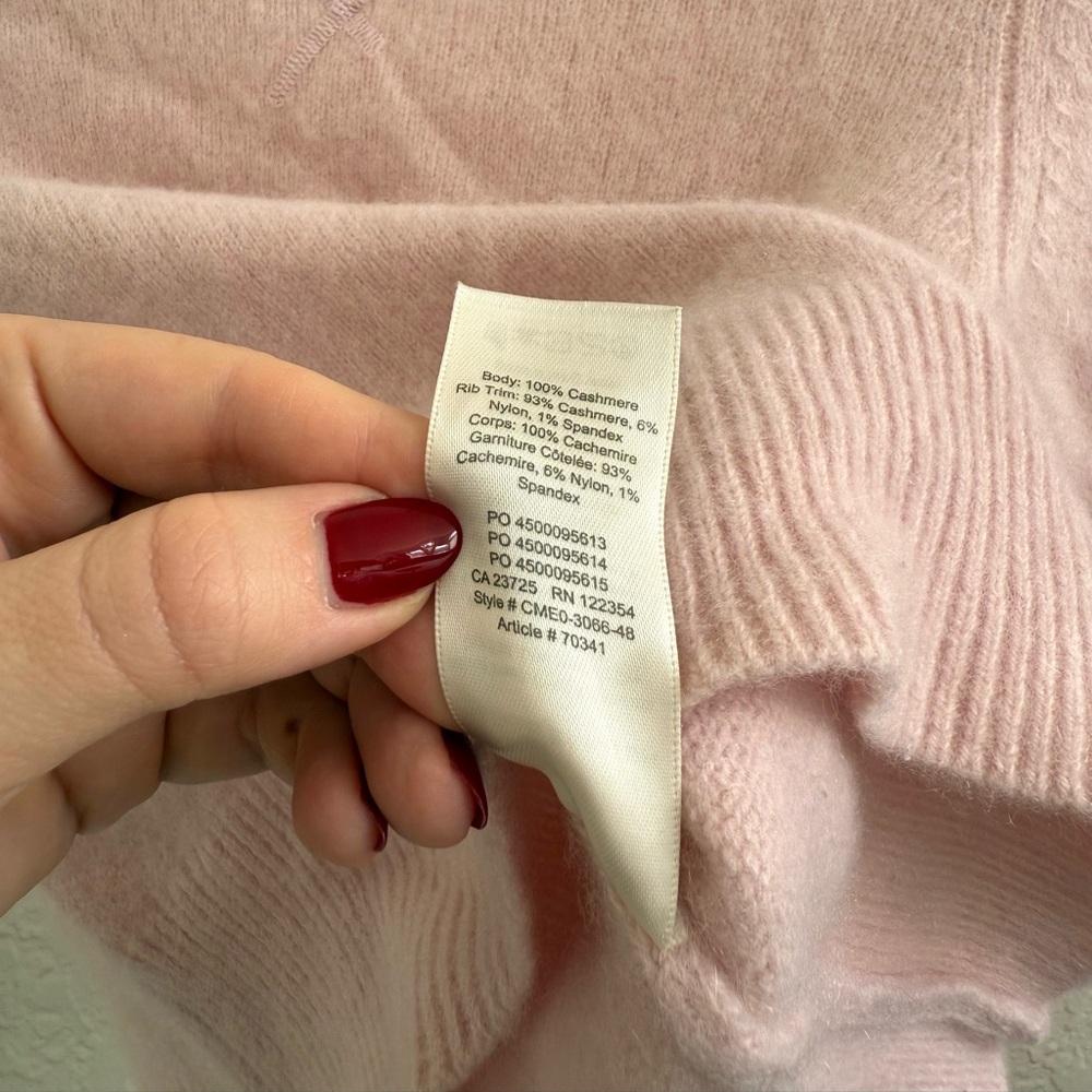 Aritzia Babaton 100% Cashmere Sweater Size Medium Pink - Picture 5 of 6